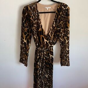 Wayf Animal Print Long Sleeve Dress